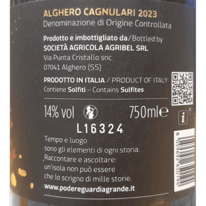 Podere Guardia Grande L'Alghe Alghero Cagnulari  DOC 2023 75cL 14% vol - Image 2