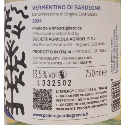 Podere Guardia Grande Saldenya Vermentino di Sardegna DOC 2024' 75cL 13,5%vol - Image 2
